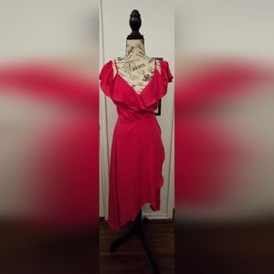 Never Worn Cold Shoulder High Low Wrap Dress Medium